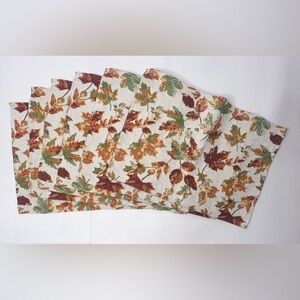 Tapestry‎ Placemats Thanksgiving Leaves Pattern Fall 13x18 Inches Set Of 6